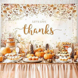 6x3.6ft Lets Give Thanks Backdrop Happy Thanksgiving Wildflower Pumpkin Friendsgiving Party Banner
