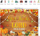 Give Thanks to The Lord Christian Thanksgiving Backdrop Autumn Pumpkins Leaves Decor