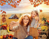 7x5ft Fall Autumn Harvest Backdrop Thanksgiving Hay Leaves Party Banner Decor