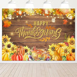7x5ft Happy Thanksgiving Backdrop Maple Leaves Pumpkin Turkey Autumn Harvest Party Banner