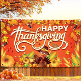 Happy Thanksgiving Banner extra Large 72x44 Inch Harvest Turkey Fall Decorations Backdrop