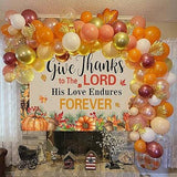7x5ft Give Thanks to The Lord Backdrop Christian Thanksgiving Pumpkin Maple Leaf Banner