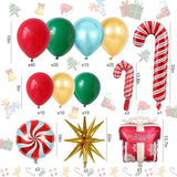 153PCS Christmas Balloon Arch Garland Kit Red Green Gold Candy Star Decor