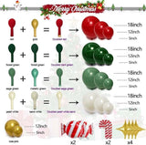 Christmas Balloon Garland Arch Kit Red Green White Gold Candy Star Decor