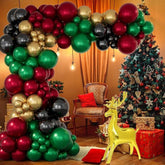 163PCS Christmas Balloon Arch Garland Kit Red Green Gold Elk Party Decor