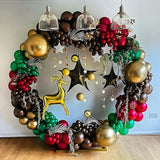 163PCS Christmas Balloon Arch Garland Kit Red Green Gold Elk Party Decor