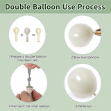 Emerald Green White Gold Balloon Arch Kit Double Stuffed Balloons for Party Decor