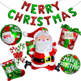 Christmas Decorations Balloons Set with Merry Christmas Banner and Candy Cane Foils