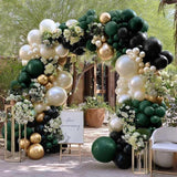 Dark Green Black Balloon Arch Kit Emerald Hunter Green Gold Balloons for Party Decor