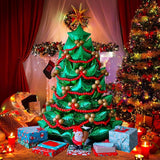 Christmas Balloon Garland Kit with Green Red Gold Star & Tree Balloons for Party Decor