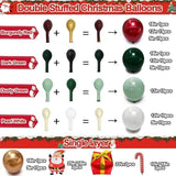 Christmas Balloon Arch Kit with Dark Green, Red, White & Gold Balloons for Parties