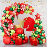 Christmas Balloon Garland Kit with Red, Gold & Green Balloons for Festive Party Decor