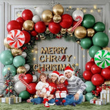 Christmas Balloon Garland Kit: Red, Green, Gold & Candy Cane Balloons