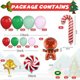 Christmas Balloon Garland Kit with Green, Red & White Balloons and Festive Foils for Party