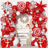 Christmas Balloon Garland Kit: Red, White & Silver Party Arch