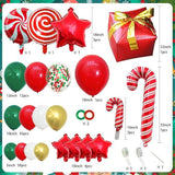 Christmas Balloon Garland Kit: Red, Green, Gold & Candy Foils