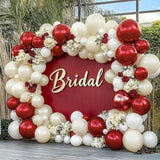 Red White Balloon Arch Kit Double Stuffed Burgundy Pearl Balloons for Party Décor