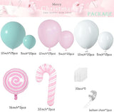 Pastel Christmas Balloon Arch Kit: Candy Cane & Tree Foil Balloons
