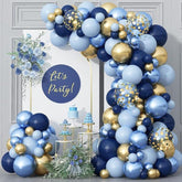Blue and Gold Balloon Arch Kit, Party Decor