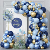 Blue and Gold Balloon Arch Kit, Party Decor