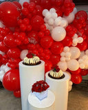 Winter Christmas Balloon Arch Red Green Gold with Candy Cane Snowman & Snowflake Décor