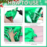 Metallic Green Red Foil Balloons 19In Double-Sided Wall Arch Kit for Party Décor