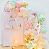 Christmas Balloon Arch Kit: Pastel Pink, Green, Candy Cane Theme