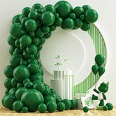 102-Piece Dark Green Balloon Arch Kit with Various Sizes for Jungle Birthday Party Decor
