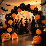 145-Piece Black Balloon Arch Kit in Various Sizes for Birthday Graduation and Party Decor