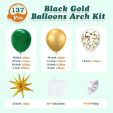 Green and Gold Balloon Arch Kit: 137-Piece Party Decor