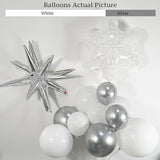128-Piece Silver and White Balloon Arch Kit for Winter Wonderland Christmas and Party Decor