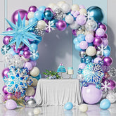 Winter Wonderland Balloon Arch Kit: Purple, Blue & Silver Snowflakes