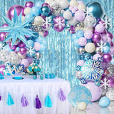 Winter Wonderland Balloon Arch Kit: Purple, Blue & Silver Snowflakes