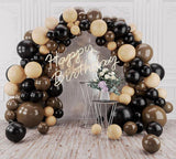 123-Piece Brown and Black Balloon Arch Kit for Birthday Wedding and Party Decor