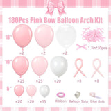 Pink and White Balloon Arch Kit with Bow Balloons - Party Decor