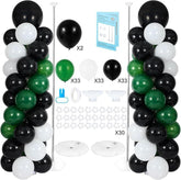 Balloon Column Stand Kit (Set of 2): Green, Black & White Party Decor