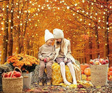 Autumn Forest Backdrop with Maple Leaves for Thanksgiving and Fall Party Photos