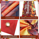 Happy Thanksgiving Banner Backdrop with Pumpkins and Turkey for Harvest Party Decor