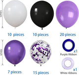 62 Pcs Black White Purple Balloon Arch Kit with Ribbons for Party & Event Decor