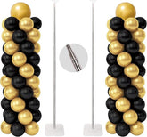 Set of 2 Balloon Column Stand Kit 6.6ft Adjustable Metal Pillars for Party Decor