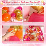 Pink Orange Balloon Garland Arch Kit 153 Pcs with Star Balloons for Party Decor