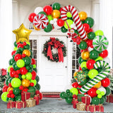 128 Pcs Christmas Tree Balloon Garland Arch Kit Red Green Gold Balloons for Decor