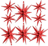 Red Star Foil Balloon Arch Kit Metallic Starburst Balloons for Party Decorations