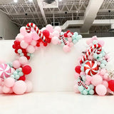 Pastel Christmas Balloon Garland Kit: Red, Pink, Green & Candy Canes