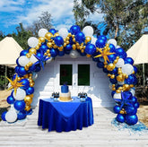 Royal Blue & Gold Balloon Garland Kit with Star Balloons