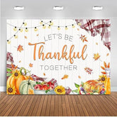 7x5ft Happy Thanksgiving Backdrop with Sunflowers Pumpkins and Thankful Theme
