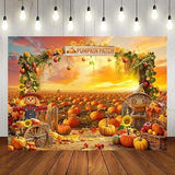7x5ft Fall Pumpkin Backdrop with Autumn Harvest Farm Theme for Thanksgiving