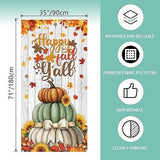 Fall Door Cover with "Happy Fall Y’all" Farmhouse Thanksgiving Harvest Decor