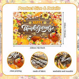 7x5ft Happy Thanksgiving Backdrop with Pumpkins Turkey Rustic Wood Maple Leaves