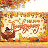 Happy Thanksgiving Banner Backdrop 72x44in for Fall Harvest Party Decor